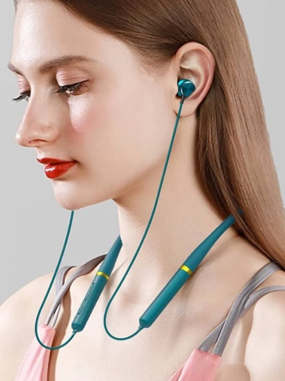 -EJ08 Green Wireless Bluetooth Neckband Headset